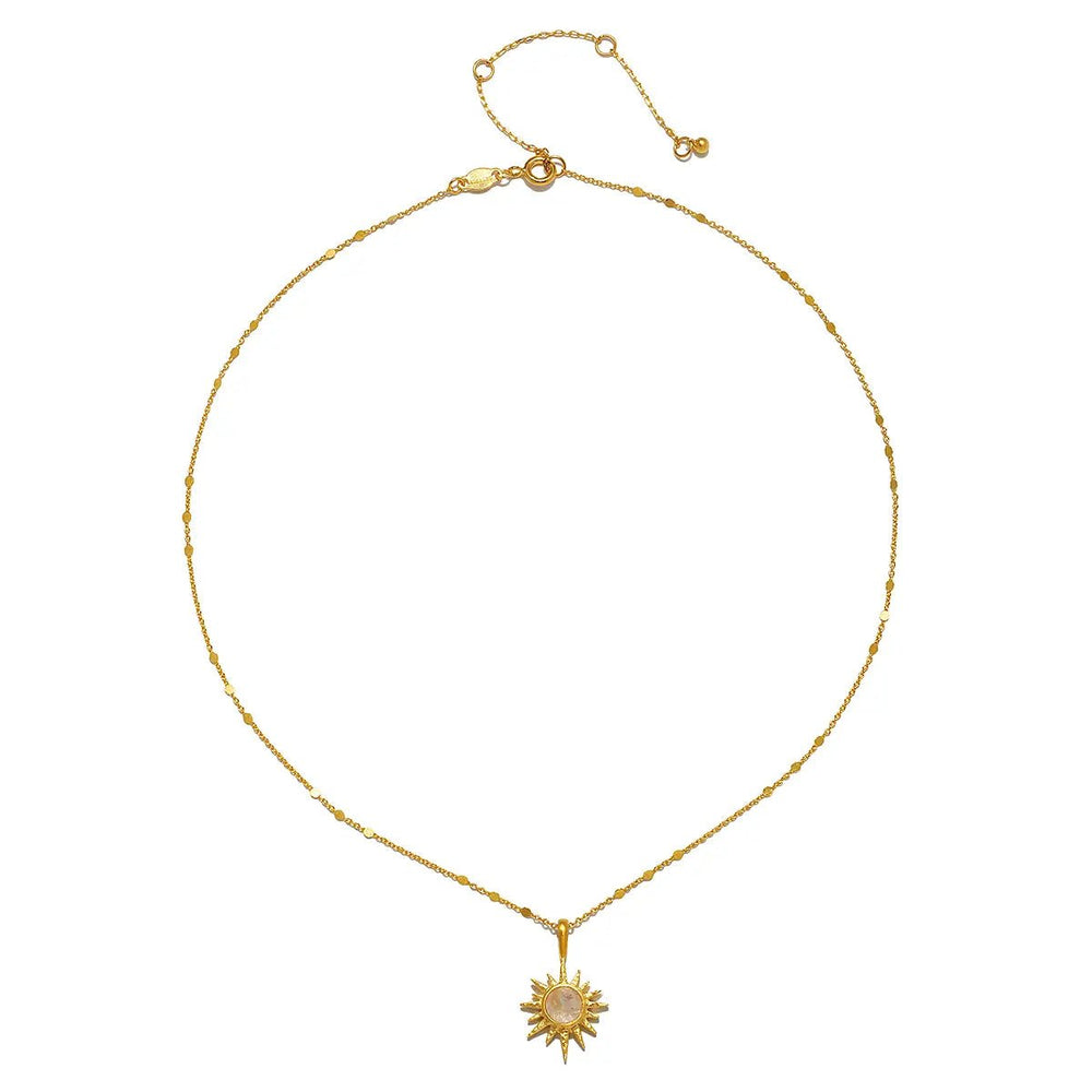 16" Moonstone Sunburst Necklace