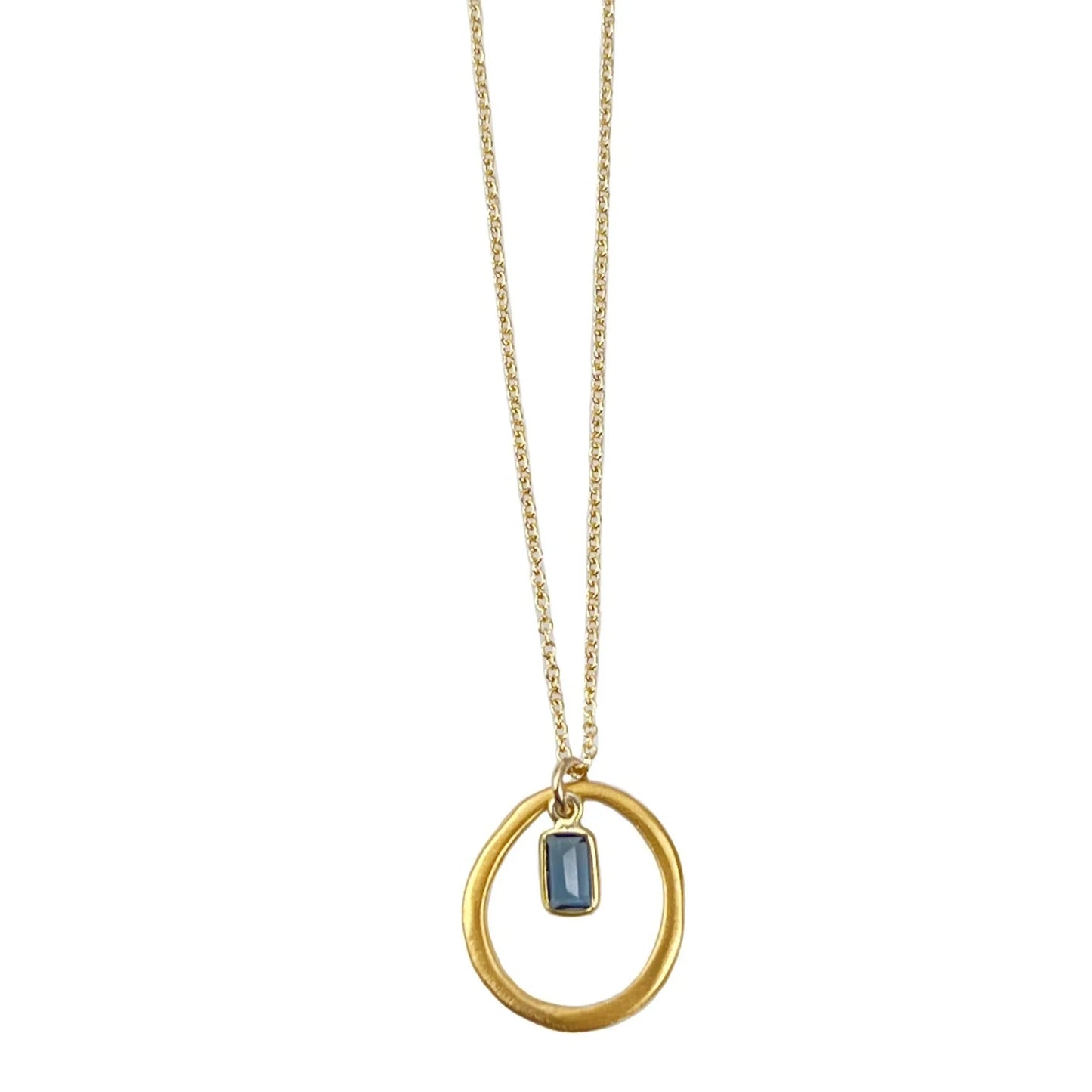 Circle Blue Quartz Necklace