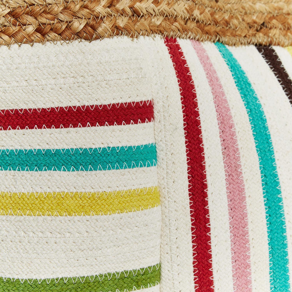 Striped Woven Jute Tote Bag, view 3