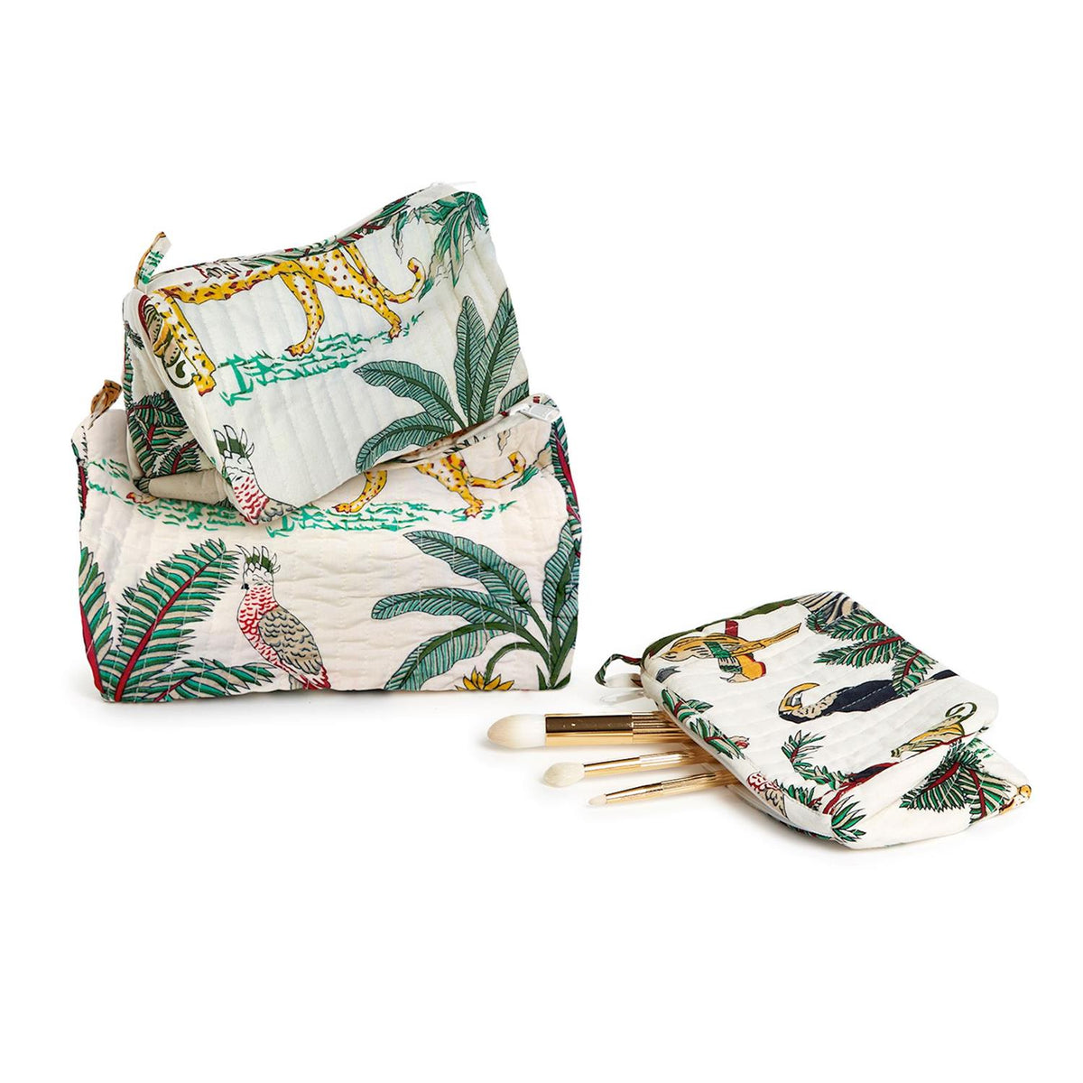 Tropical Block Print Bags