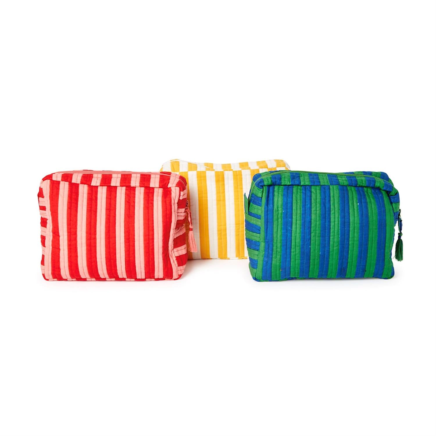 Quilted Striped  Pouches