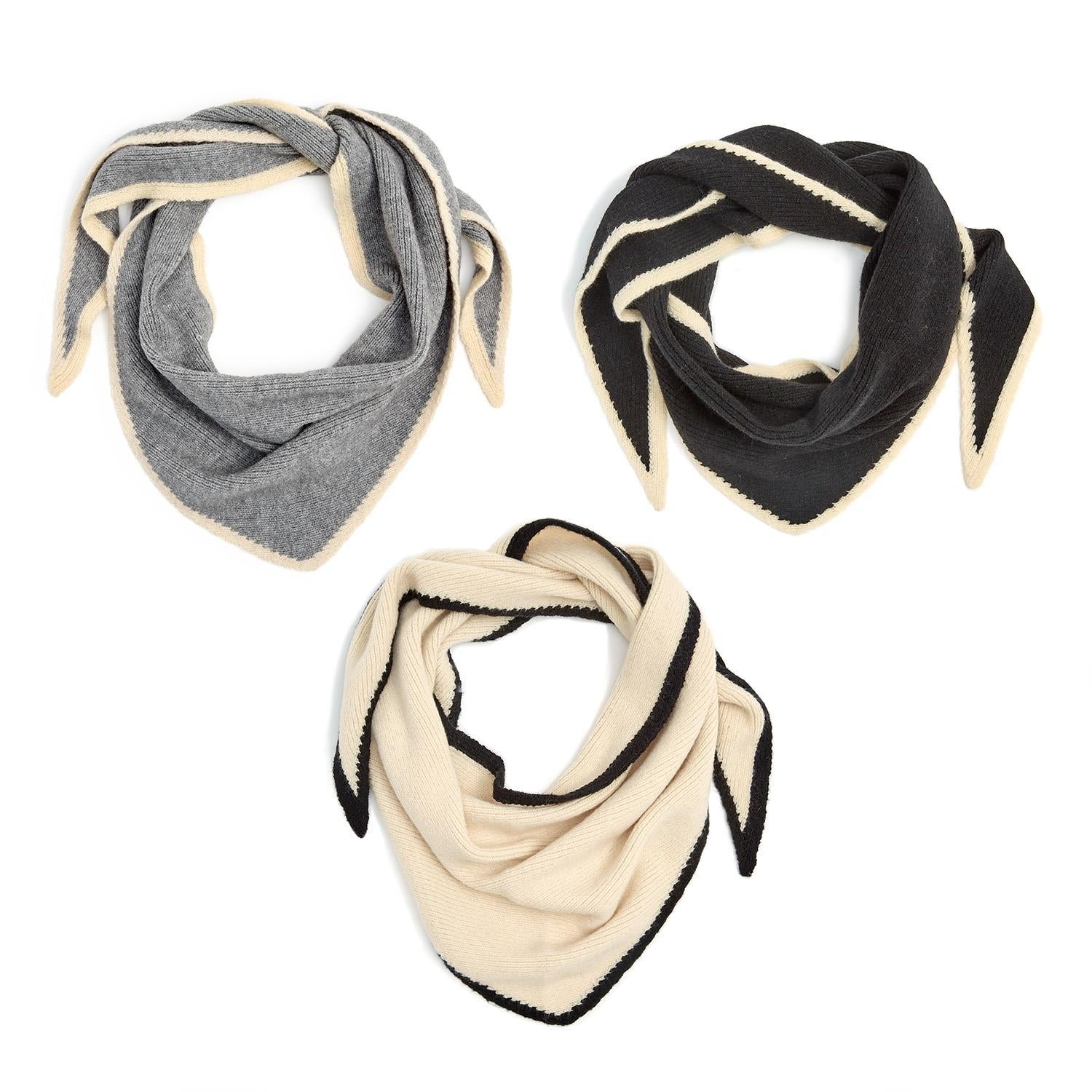 Contrast Border Triangle Scarf