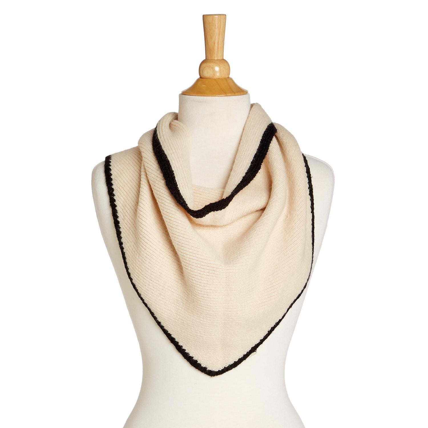 Contrast Border Triangle Scarf