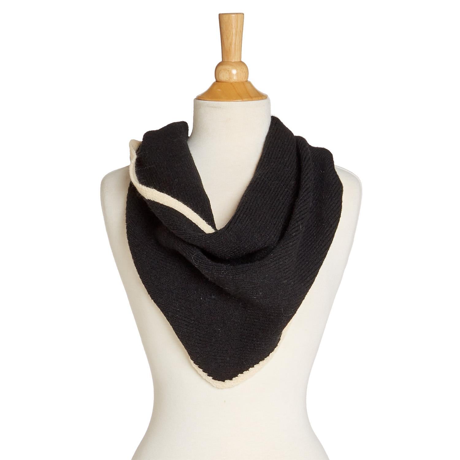 Contrast Border Triangle Scarf