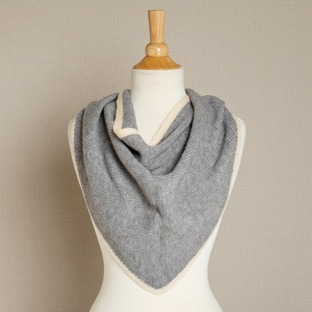 Contrast Border Triangle Scarf