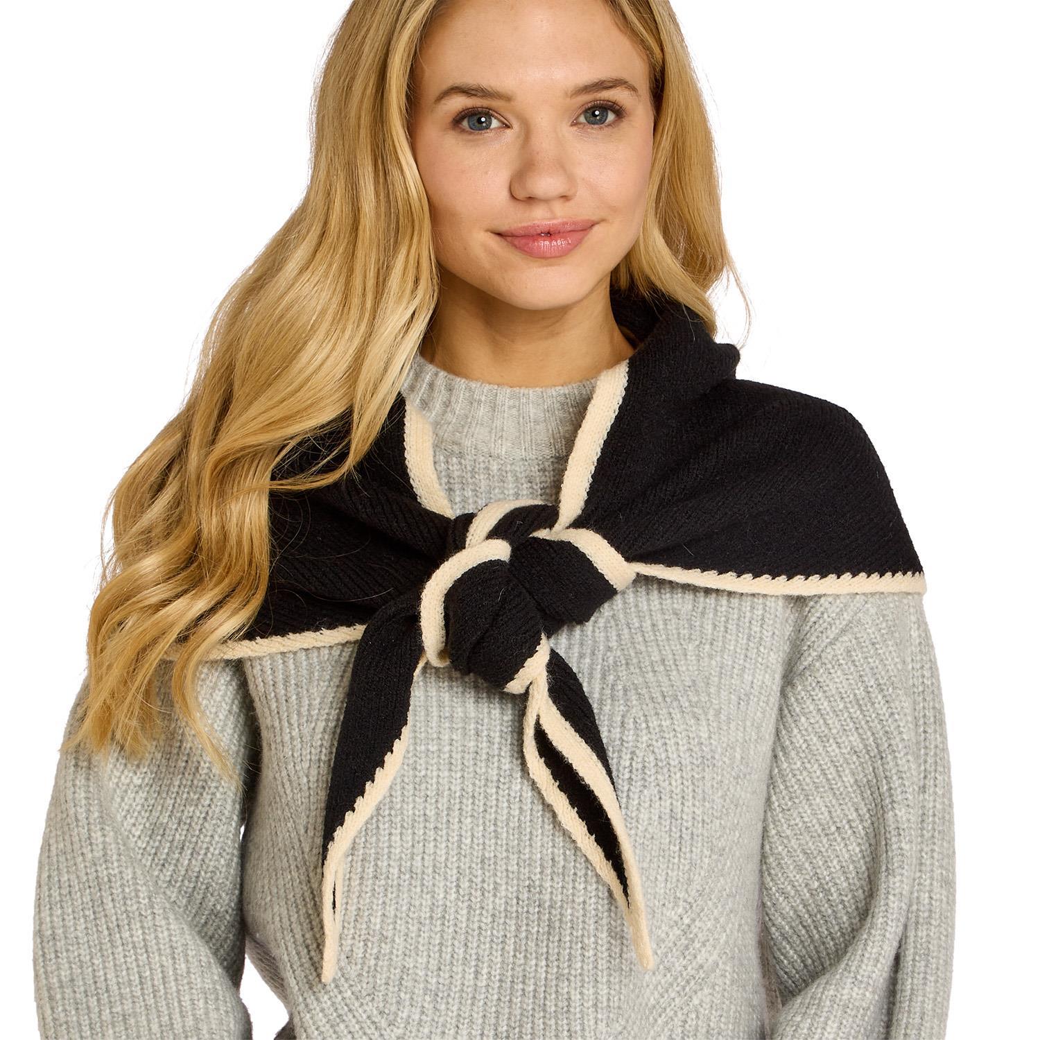 Contrast Border Triangle Scarf