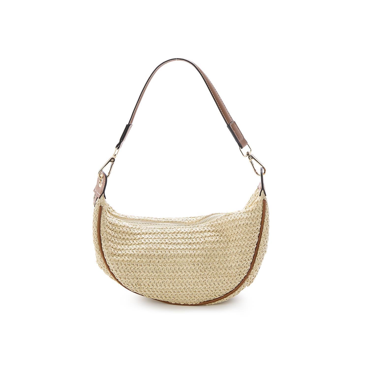 Raffia Crescent Bag