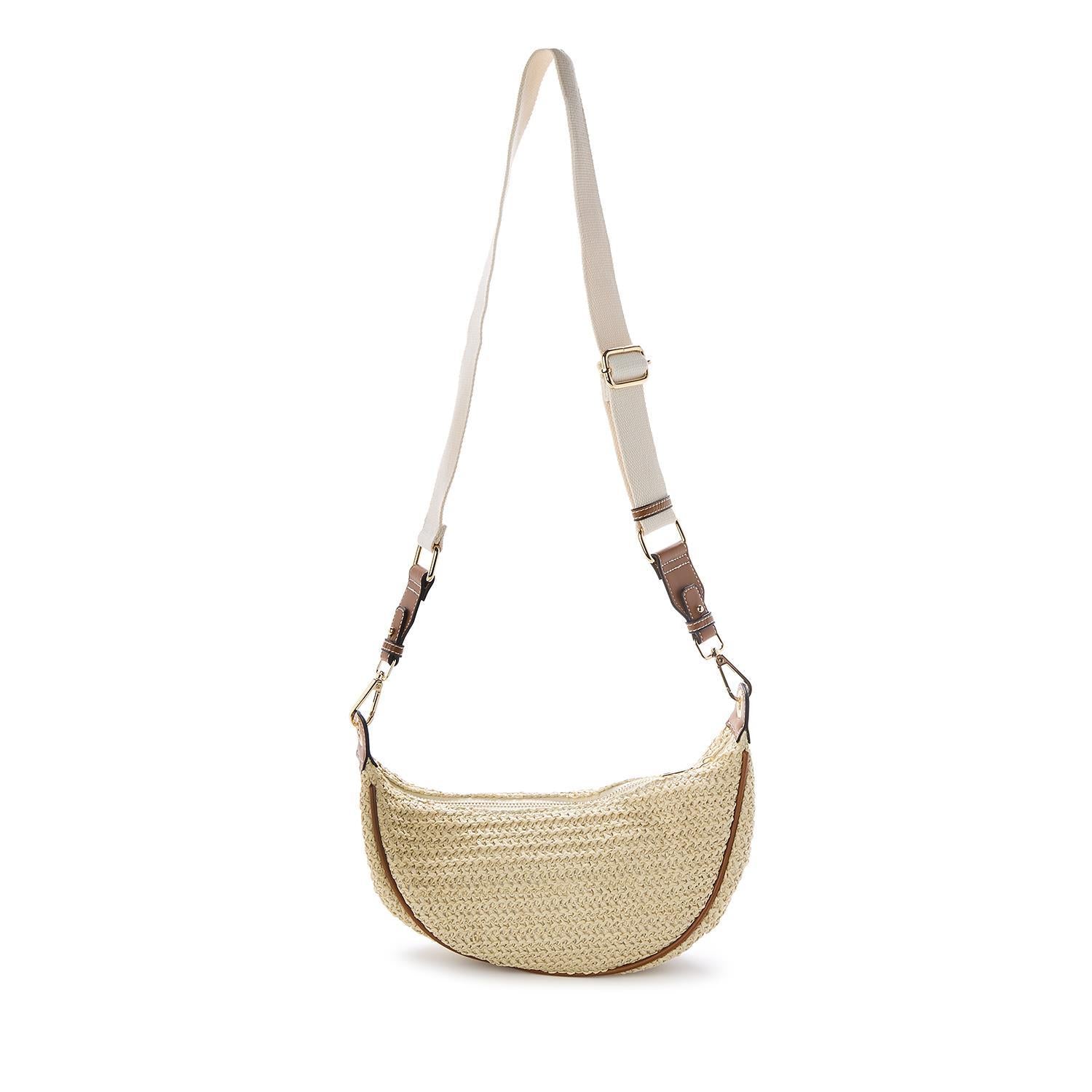 Raffia Crescent Bag