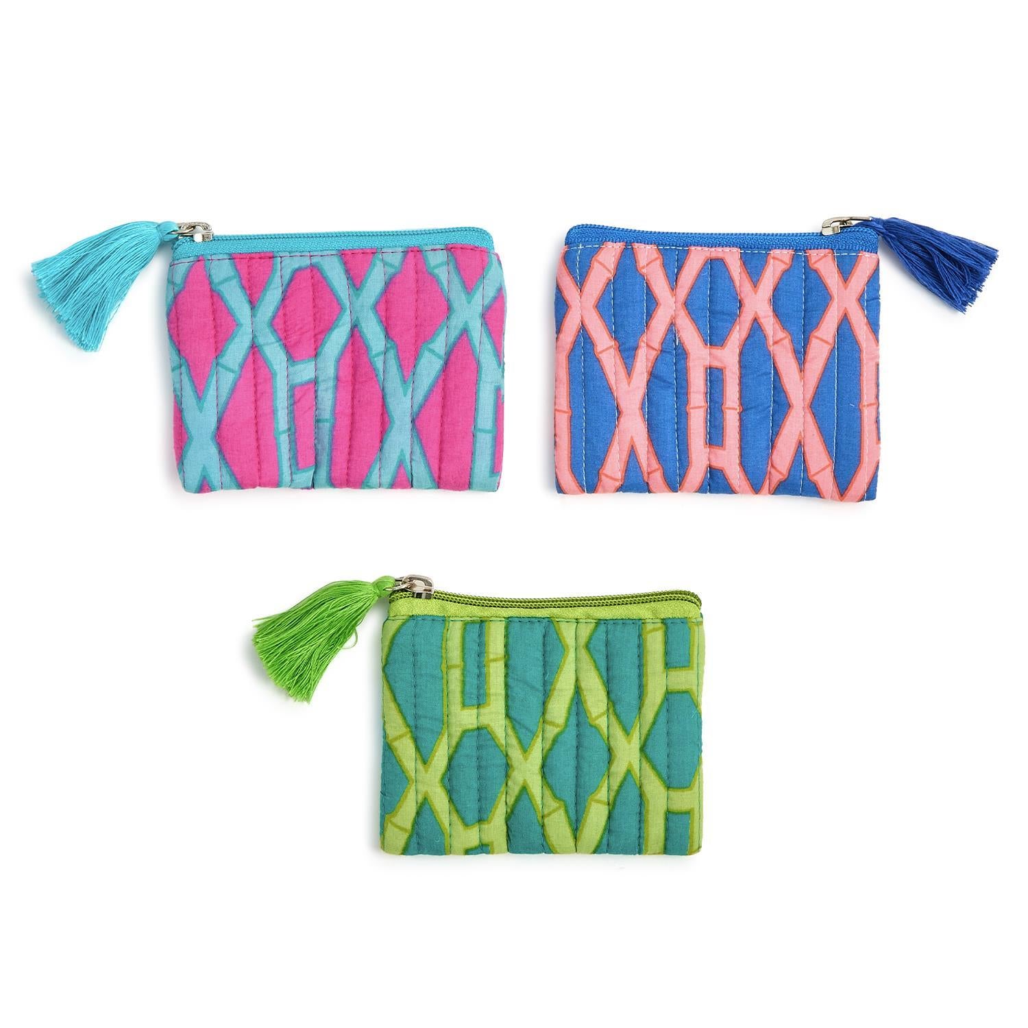 Bamboo Quilted Coin Pouch