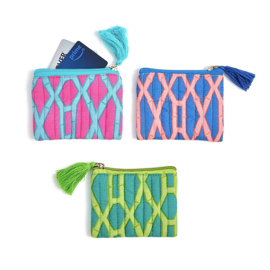 Bamboo Quilted Coin Pouch