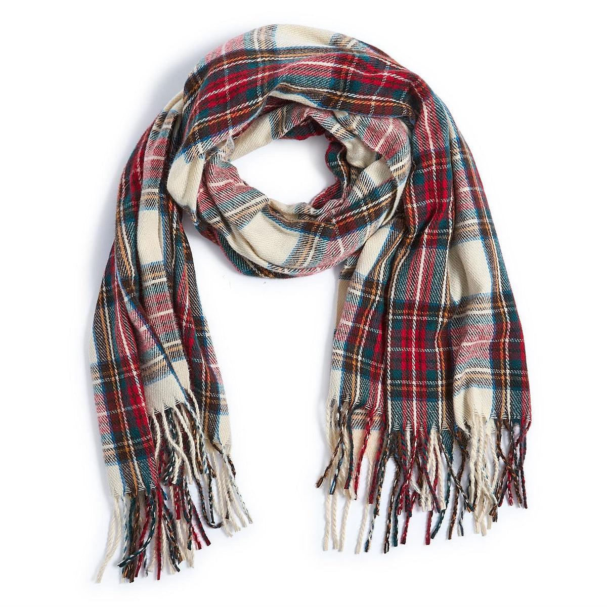 White Tartan Scarf, view 5