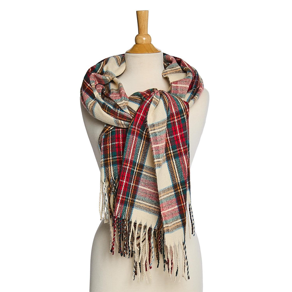 White Tartan Scarf