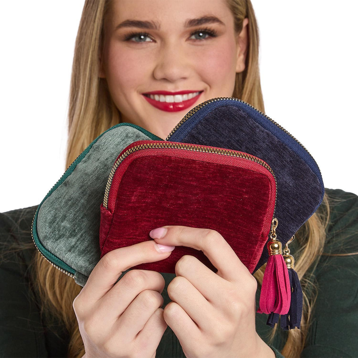 Velvet Pouch with Organizers