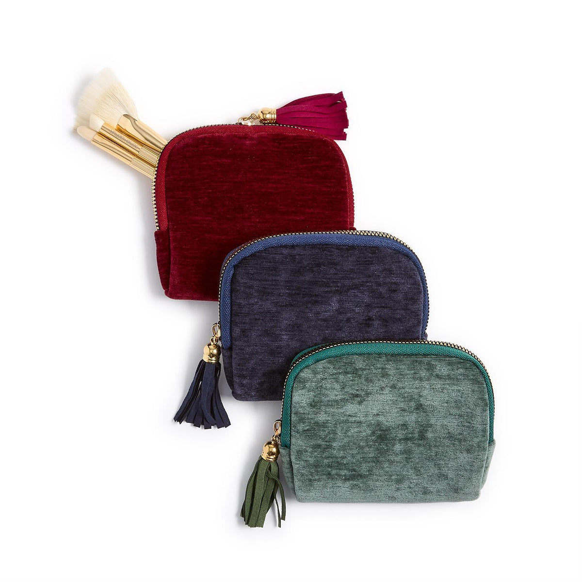 Velvet Pouch with Organizers