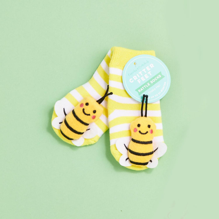 Insect Footsie Rattle Socks, view 2, styled