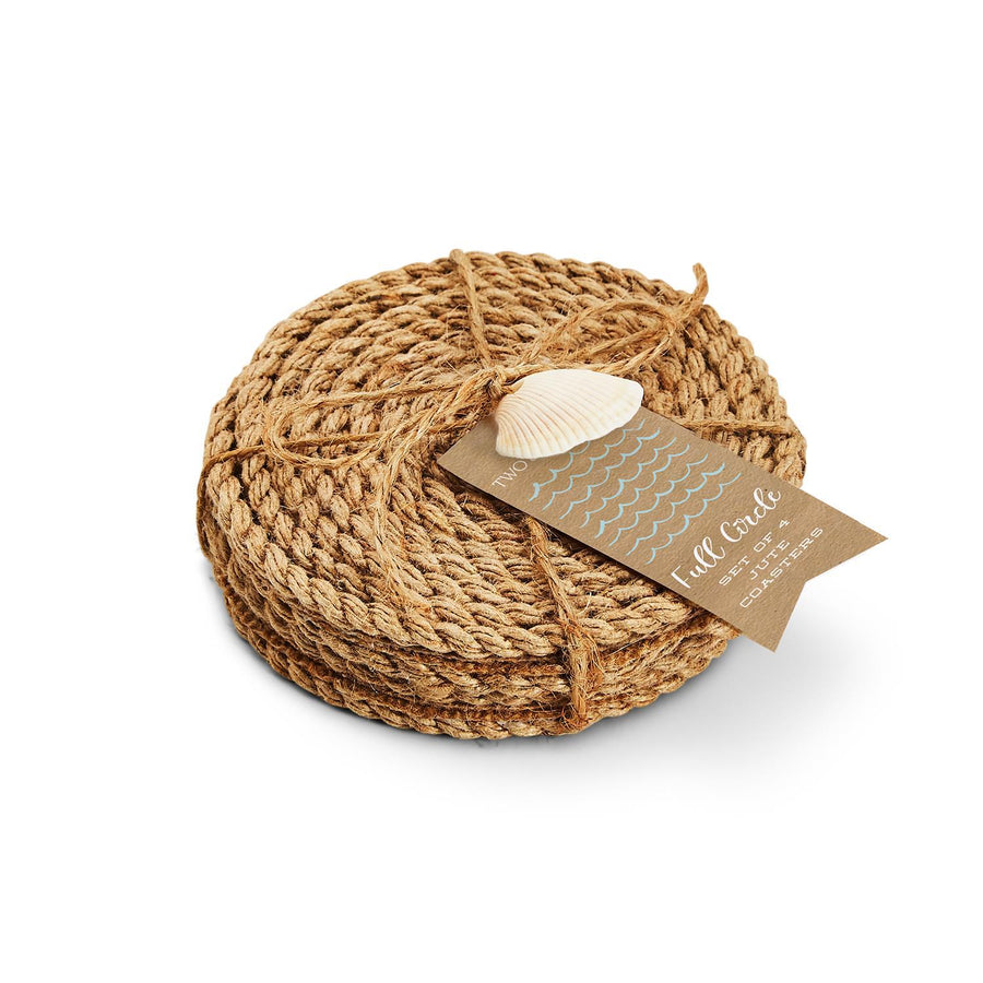 Full Circle Set/4 Rope Coasters, view 2, styled