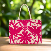 Flora and Fauna Embroidered Tote Bag