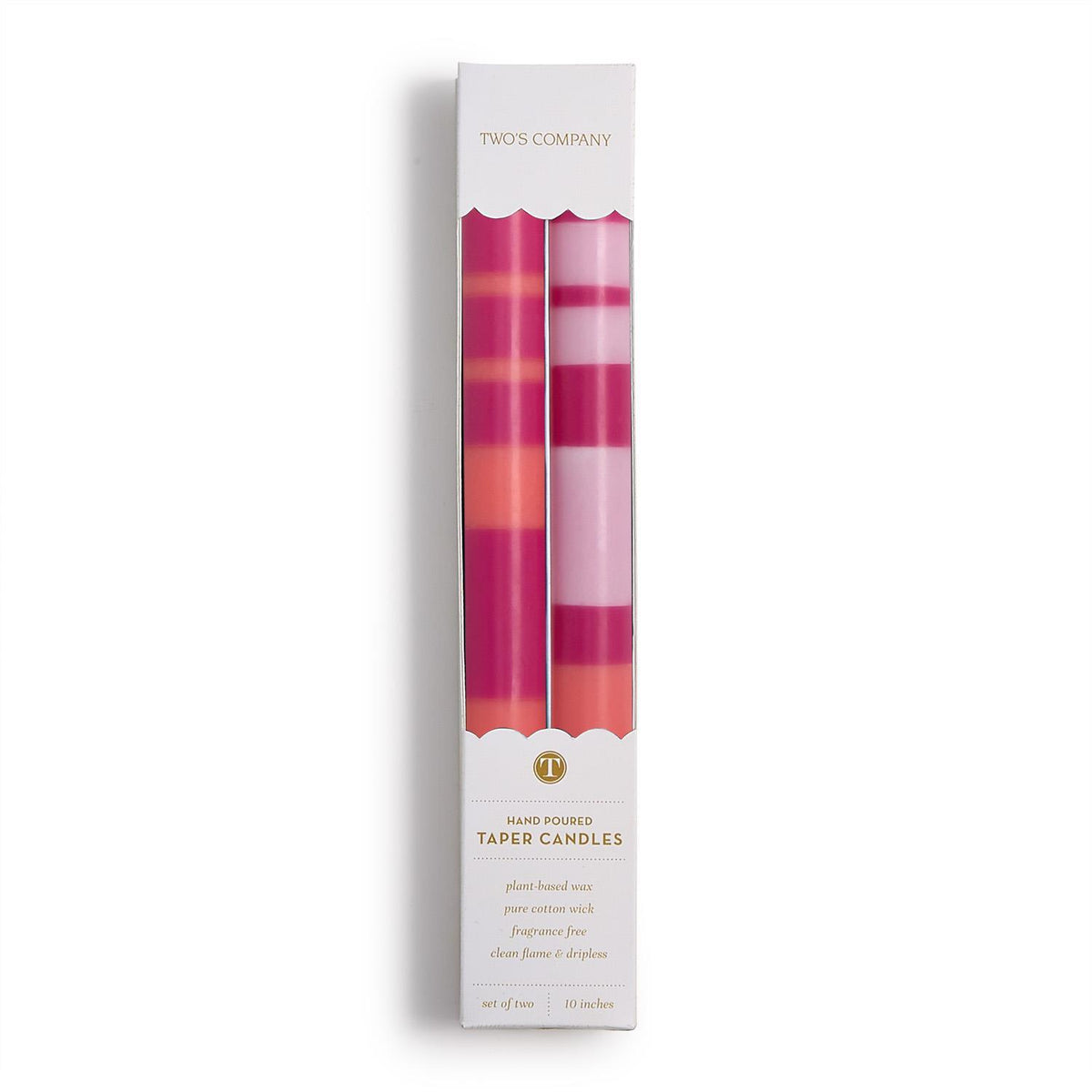 Stripe and Glow 10" Taper Candles, set of 2, view 2