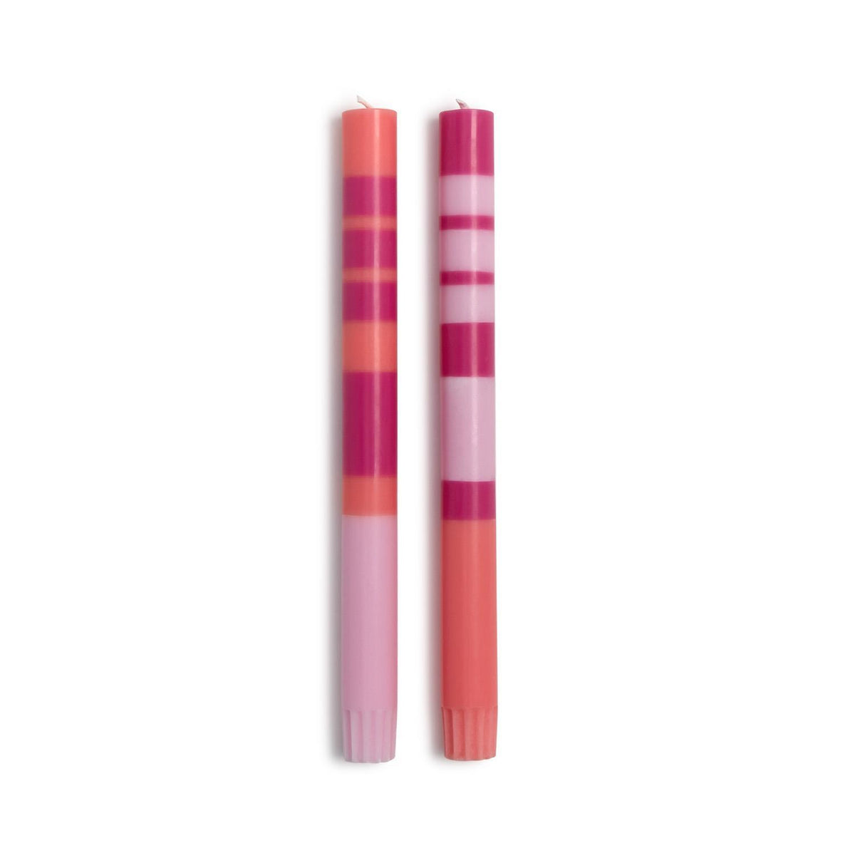 Stripe and Glow 10" Taper Candles, set of 2