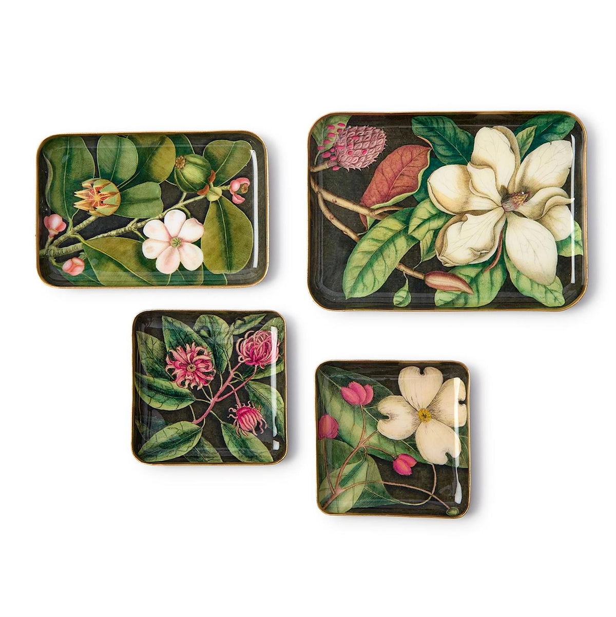 Floral Print Trinket Trays, view 3