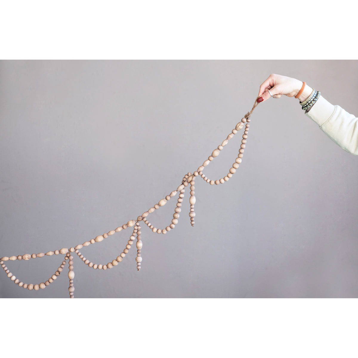 Paulownia Wood Bead Swag Garland