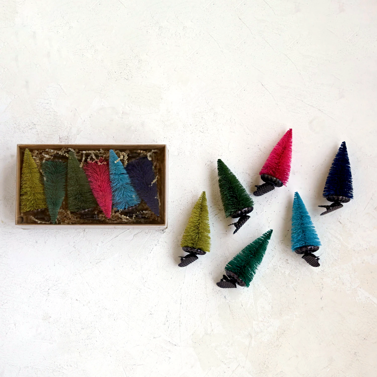 Bottle Brush Tree Clip-on Ornaments Set/6, view 2