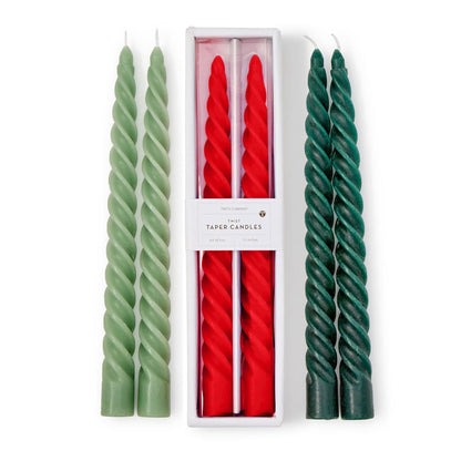 Twisted Holiday Taper Candles, Set/ 2, view 2
