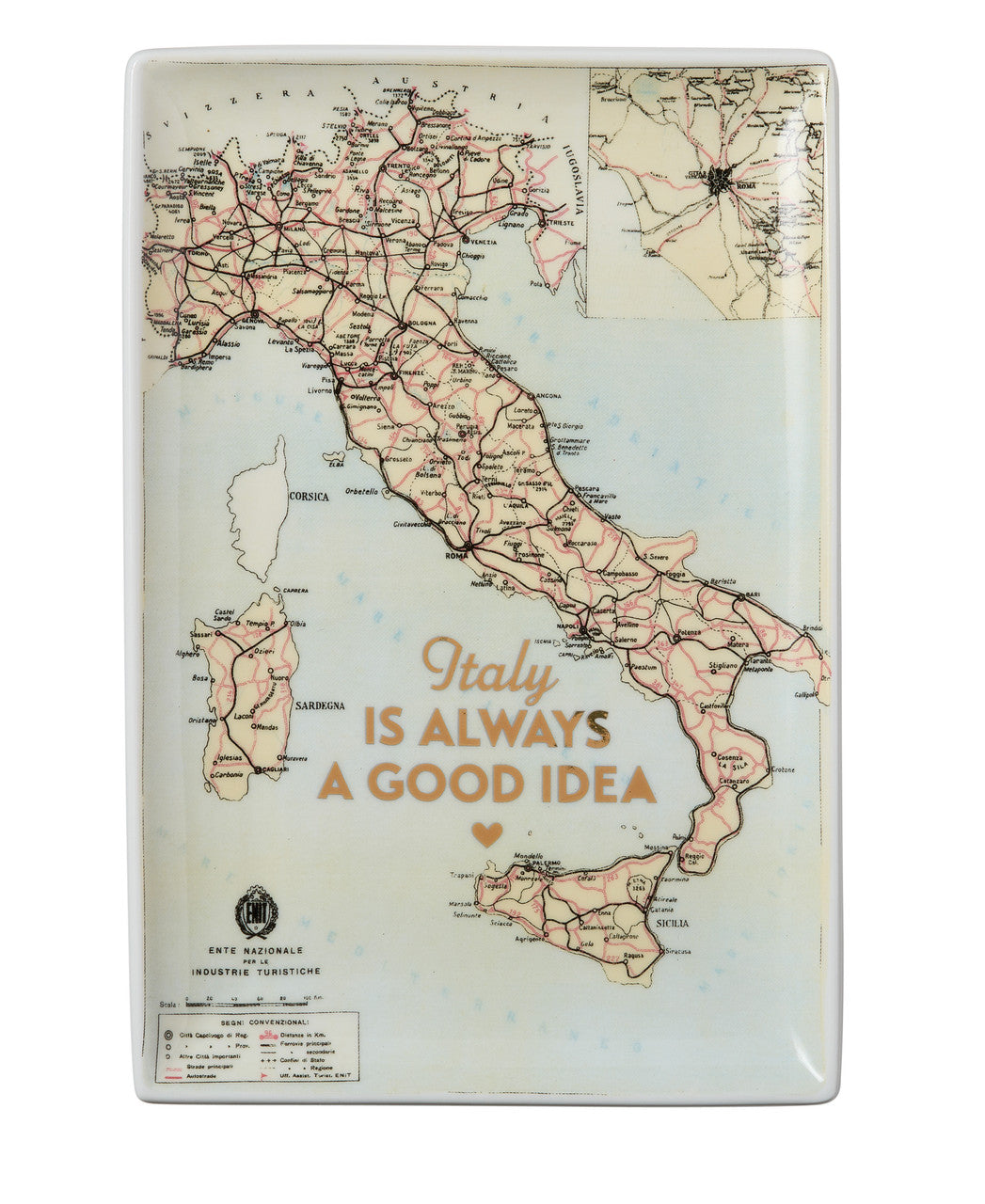 Grand Tour Italy Map tray