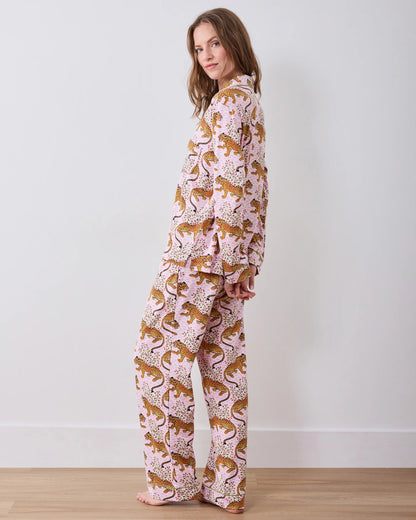 Organic Pima Modal Knit Long PJ Set, view 2