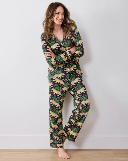 Organic Pima Modal Knit Long PJ Set, view 5