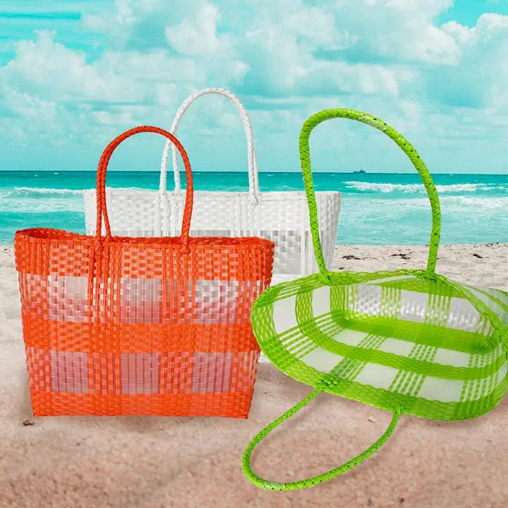 Recycled Basket Weave Tote Bag