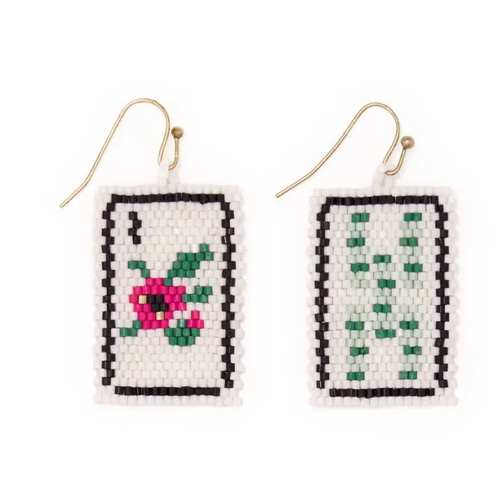 Beaded Mahjong Earrings