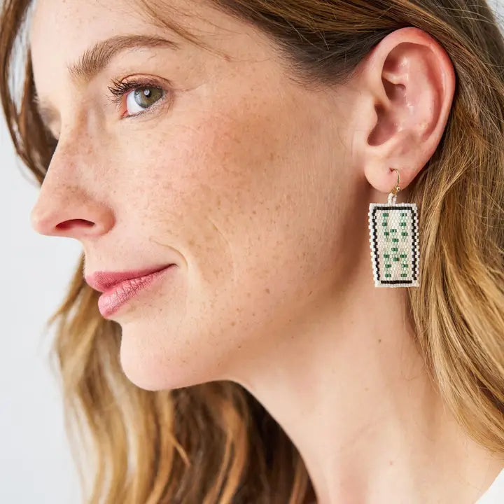 Beaded Mahjong Earrings