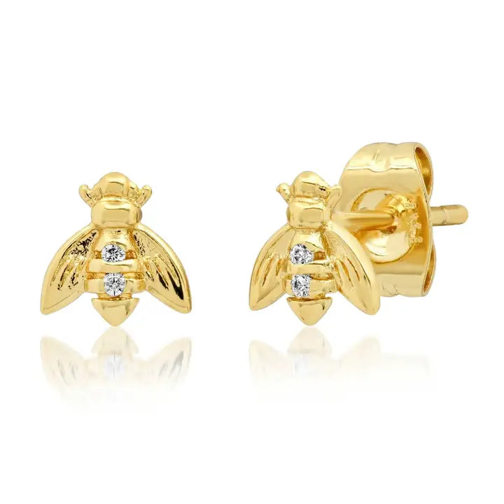 Bee Studs with Cz Accents