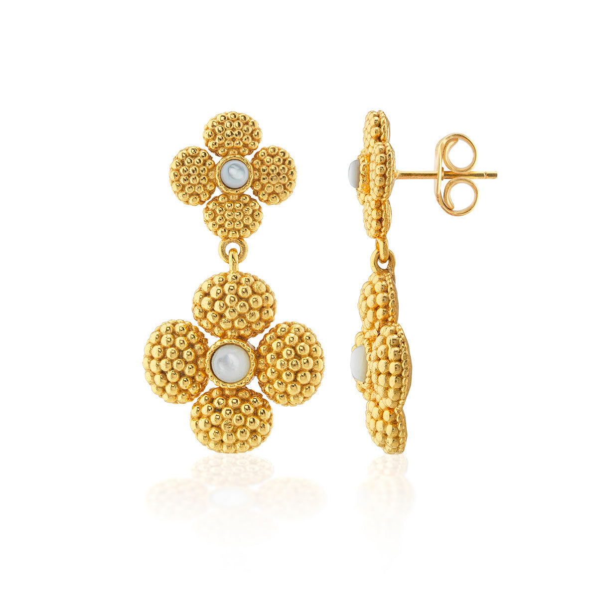Berry Clover Convertible Duo Earrings - MOP, view 3