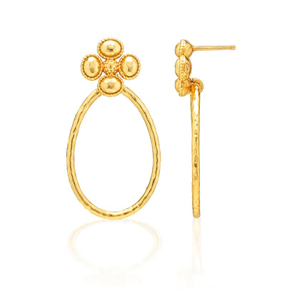 Berry Clover Teardrop Earrings, view 3