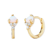 Bezel Set Opal Huggie