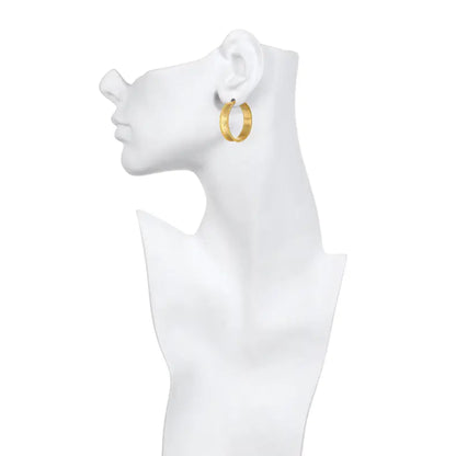 Bold Spirit Gold Hoop Earrings, view 2