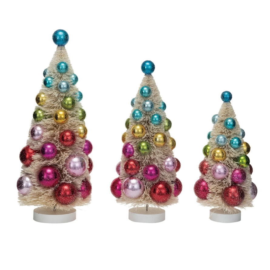 Bottle Brush Trees w/ Ornaments
