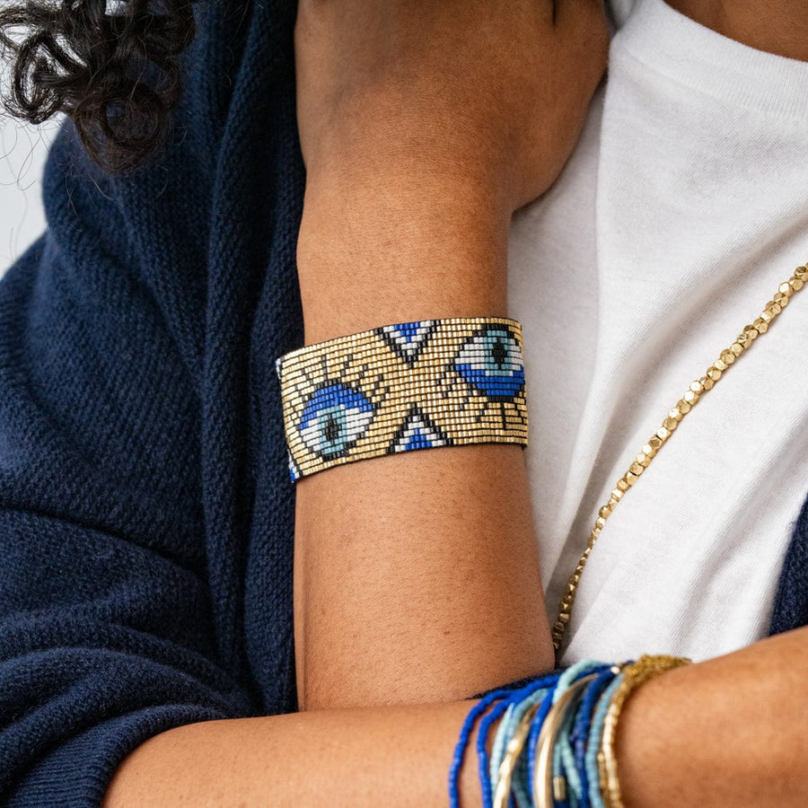 Brooklyn Beaded Stretch Bracelet, view 2, styled