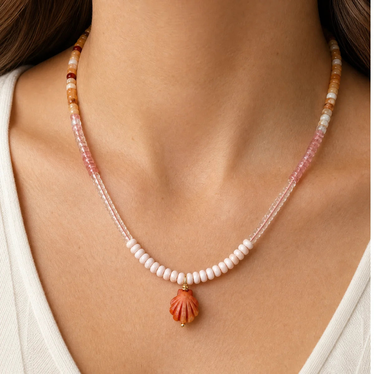 Carved Conch Shell Necklace
