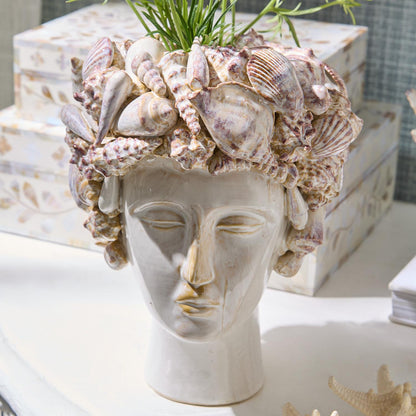 Ceramic Shell Head Planter, view 4