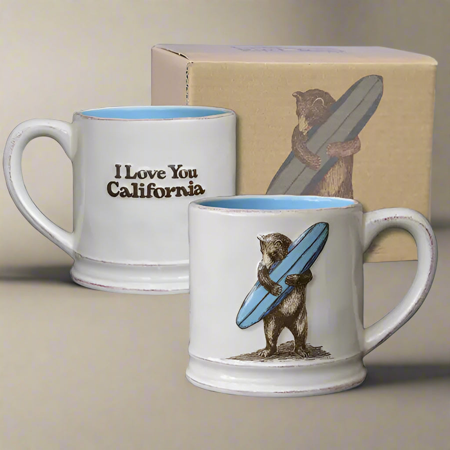 Ca Surf Bear Mug, view 2, styled