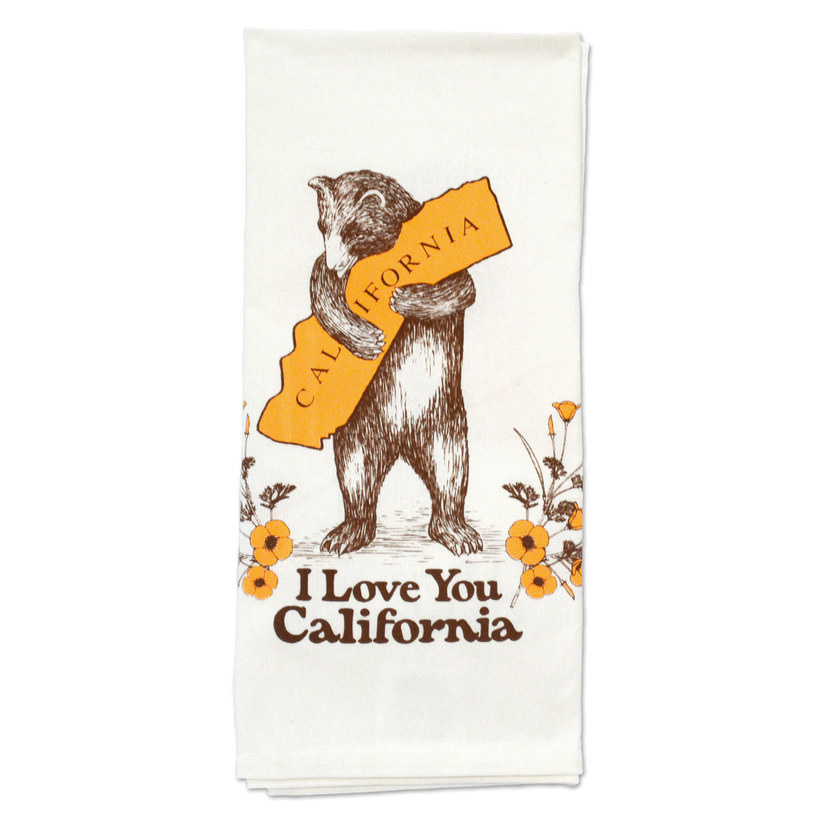California Bear & Poppy Tea Towel