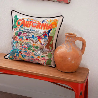 California Hand-Embroidered Pillow, view 2