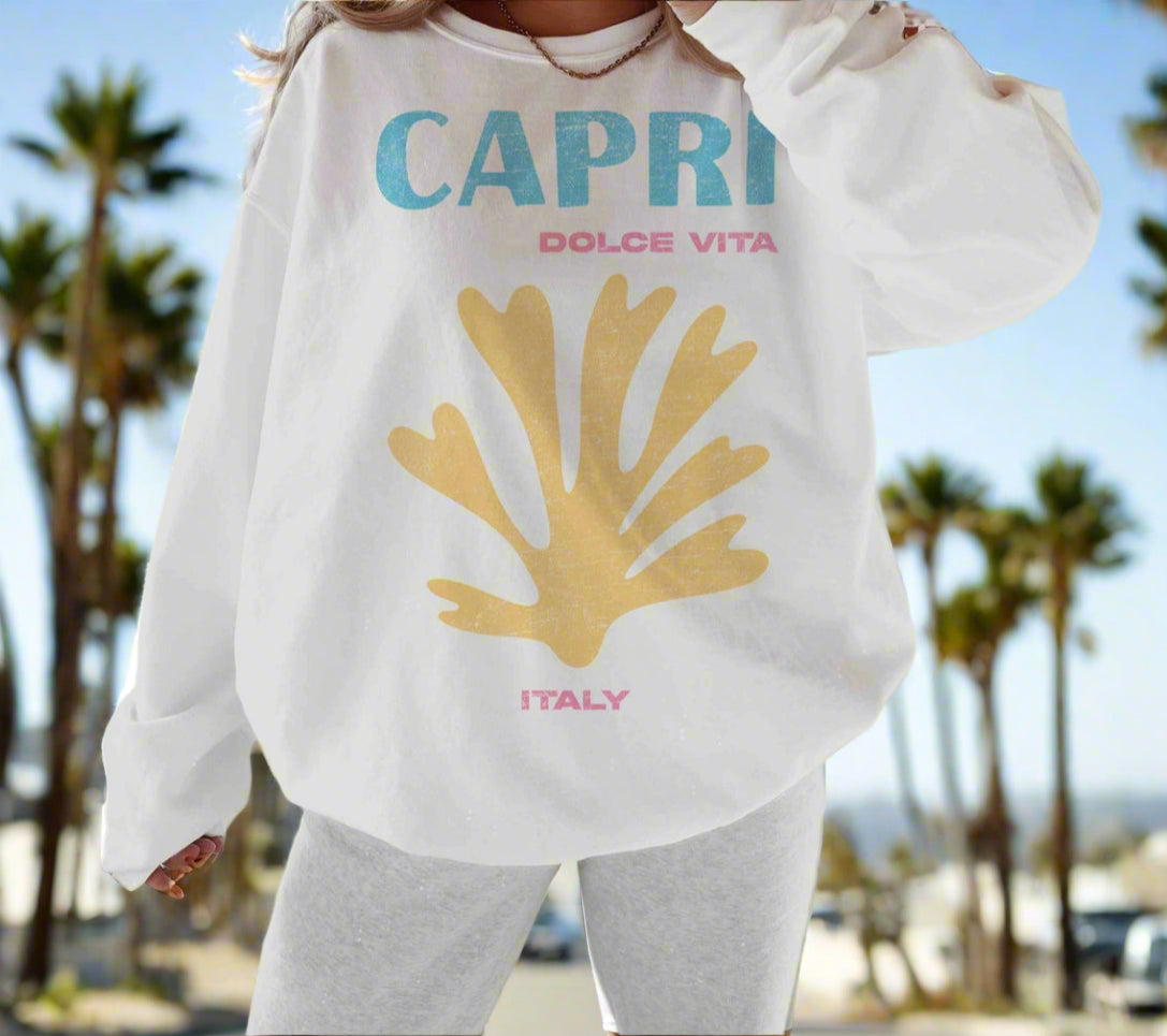 Capri Dolce Vita Oversized Sweatshirt