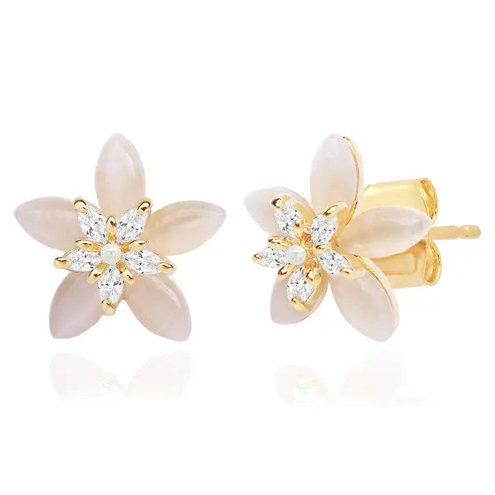 Cat's Eye Star Flower Studs