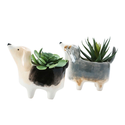 Ceramic Dog Planter, view 3
