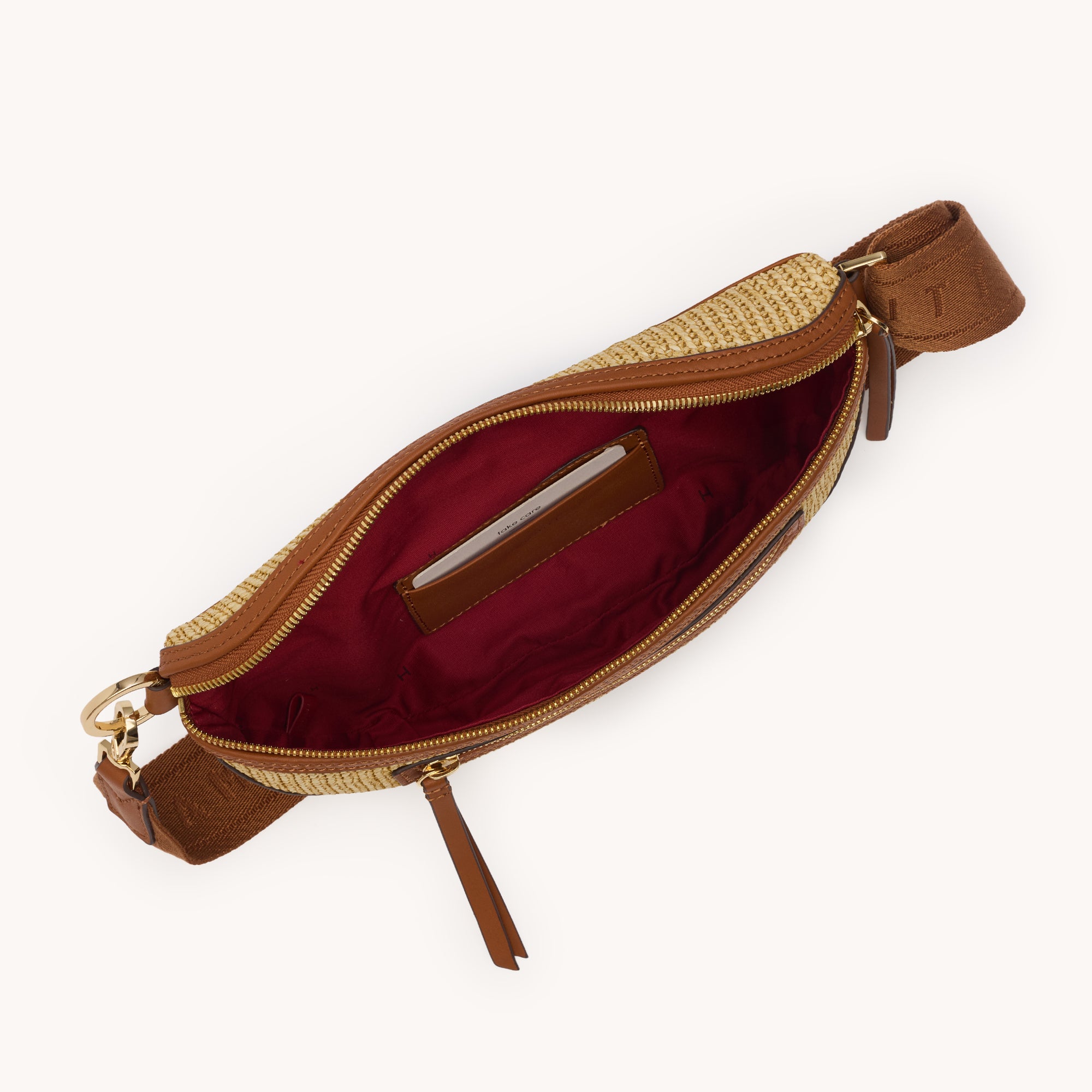 Charles Crossbody Med Cocoa Raffia