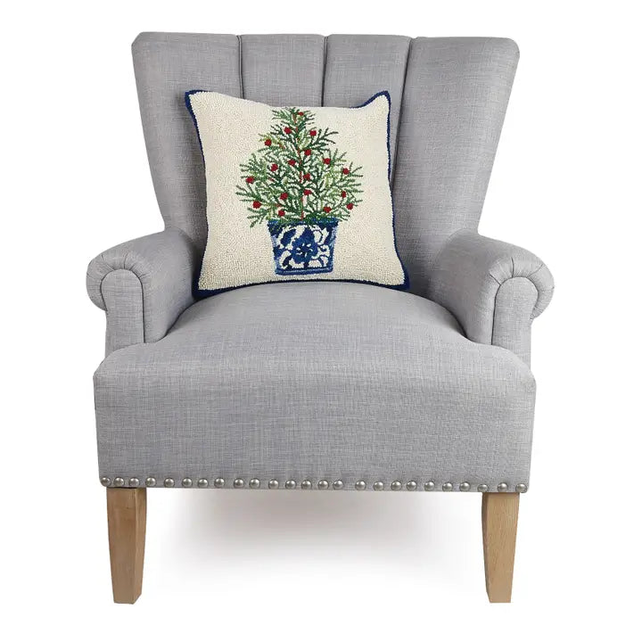 Holiday Chinoiserie Tree Hook Pillow, view 2